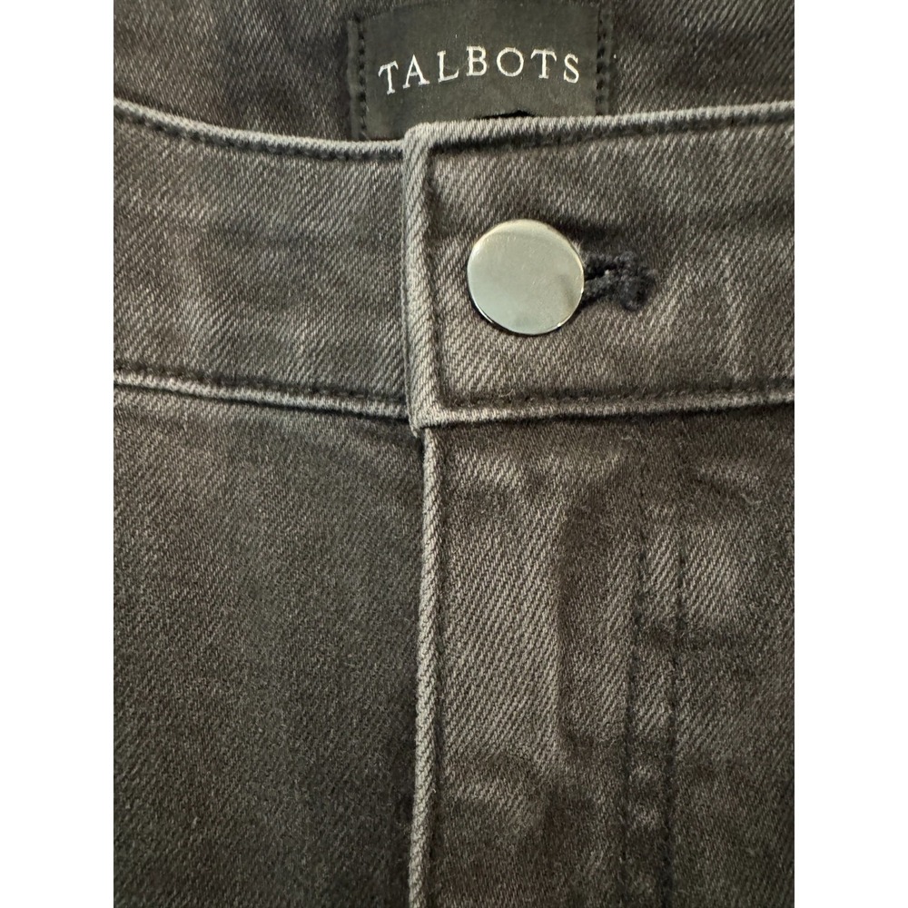 Talbots High Waist Relaxed Jeans Size 16WP Embellished Black Denim Straight Leg - Picture 9 of 16